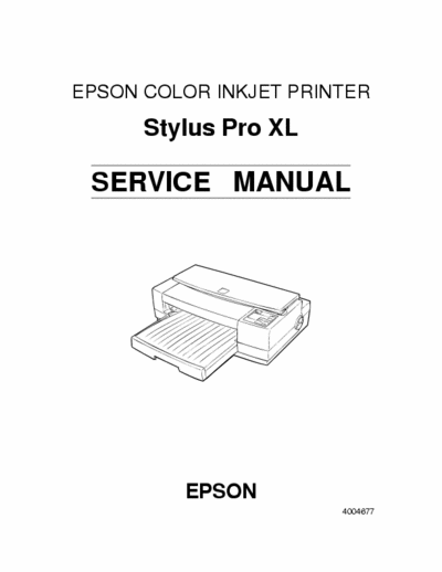 Epson Stylus Pro XL Epson  COLOR INKJET PRINTER Stylus Pro XL Service Manual